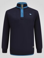 D555 Conway 2 1/4 Zip Neck Fleece Sweatshirt With Bear Logo Azul marino