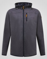 D555 Conrad Detachable Hood Bonded Fleece Zip Through Hoody Azul marino