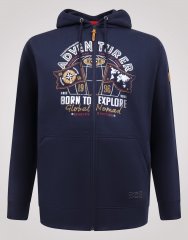 D555 Hector Adventurer Printed Zip Through Hoody Azul marino