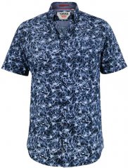D555 Padbury Floral Ao Printed S/S Shirt Navy
