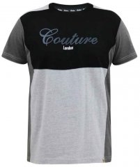D555 Felix Couture Crew Neck Cut And Sew T-Shirt Black/Charcoal