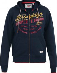 D555 WORCESTER Full Zip Hoody With Brooklyn Chest Print