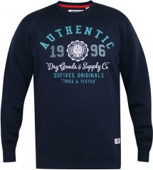D555 KEYWORTH Authentic Printed Crew Neck Sweatshirt Navy