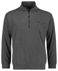 Adamo 159305 Sudadera con cuello alto y cremallera Gris oscuro jaspeado