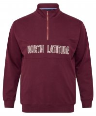 North Latitude Half Zip Sudadera Burdeos
