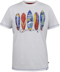 D555 Bridgford Camiseta con estampado surf blanca