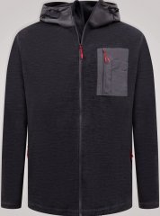 D555 Damien Micro Fleece Zip Through Hoody Negro/Gris