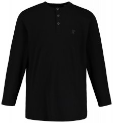 JP1880 702555 Camiseta Henley de manga larga Negro