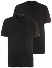JP1880 708420 Camiseta Henley pack de 2 Negro