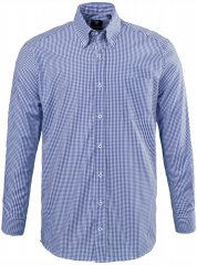JP1880 722859 Camisa de cuadros vichy de manga larga Azul claro