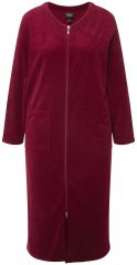 Ulla Popken 749967 Albornoz de rizo con cremallera Burdeos