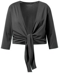 Ulla Popken 794514 Bolero de punto con lazada Antracita