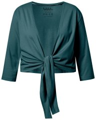 Ulla Popken 794514 Bolero de punto con lazada Petróleo