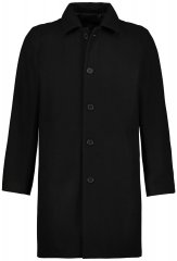 JP1880 795116 Abrigo repelente al agua de lana mixta Negro TALL