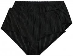 Ulla Popken 800279 Bragas de rayas pack de 2 Negro