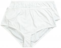 Ulla Popken 800279 Bragas de rayas pack de 2 Blanco