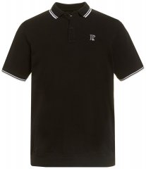 JP1880 802789 Polo con cuello de contraste blanco Negro