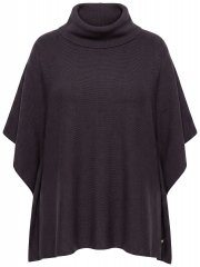 Ulla Popken 820620 Jersey poncho con cuello vuelto Marrón caoba
