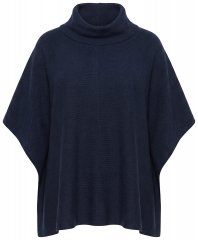 Ulla Popken 820620 Jersey poncho con cuello vuelto Azul marino