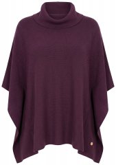 Ulla Popken 820620 Jersey poncho con cuello vuelto Ciruela