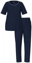 Ulla Popken 821244 Pijama de lunares Azul marino