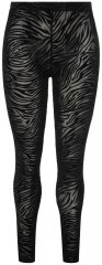 Ulla Popken 822286 Leggings de media con estampado animal Negro