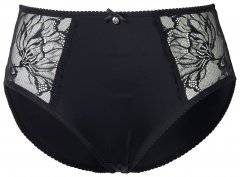Ulla Popken 822864 Bragas de flores con encaje Negro
