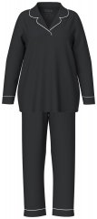 Ulla Popken 823030 Pijama con cuello camisero Negro