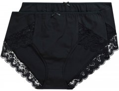 Ulla Popken 824106 Bragas con encaje pack de 2 Negro