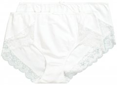 Ulla Popken 824106 Bóxer con encaje pack de 2 Blanco