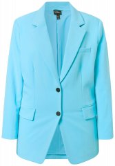 Ulla Popken 826487 Blazer oversize con bolsillos de solapa Turquesa claro