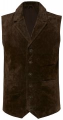 JP1880 827437 Chaleco de ante con solapas Marrón oscuro