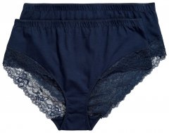 Ulla Popken 830094 Bragas con encaje pack de 2 Azul marino