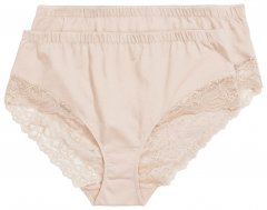 Ulla Popken 830094 Bragas con encaje pack de 2 Beige