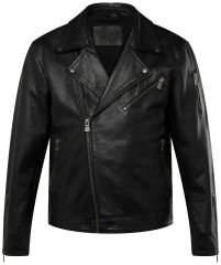JP1880 830586 Chaqueta biker en napa de cordero Negro