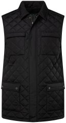 Boston Park 593 Chaleco acolchado con cuello camisero Negro