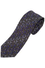 JP1880 831884 Corbata de seda estampada extralarga Azul royal