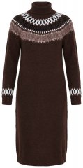 Ulla Popken 832670 Vestido de punto estampado con cuello alto Multicolor