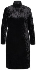 Ulla Popken 834234 Vestido de terciopelo con cuello alto Negro