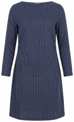 Ulla Popken 834371 Vestido de felpa de rayas Azul marino
