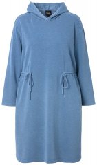 Ulla Popken 834536 Vestido de felpa con capucha Azul denim