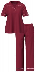 Ulla Popken 835397 Pijama de manga corta con cuello camisero Lila