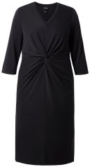 Ulla Popken 836514 Vestido midi con manga 3/4 Negro