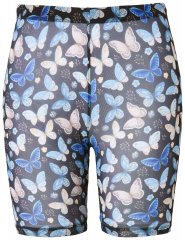 Ulla Popken 837676 Pantalón corto antirrozaduras estampado Negro