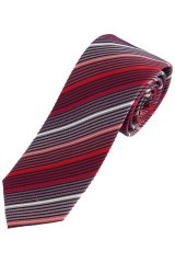 JP1880 837687 Corbata de seda a rayas extralarga Rojo