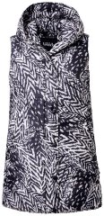 Ulla Popken 838435 Chaleco largo acolchado estampado Negro