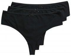 Ulla Popken 838637 Tangas pack de 3 Negro