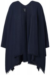 Ulla Popken 841117 Poncho de punto oversize con strass Azul marino