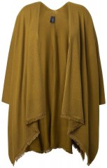 Ulla Popken 841117 Poncho de punto oversize con strass Verde oliva