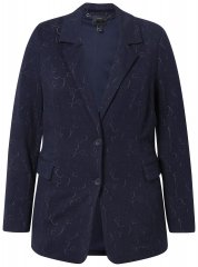 Ulla Popken 841163 Blazer de punto jacquard Azul marino